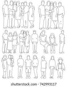 Sketch People Collection Stock Illustration 742993117