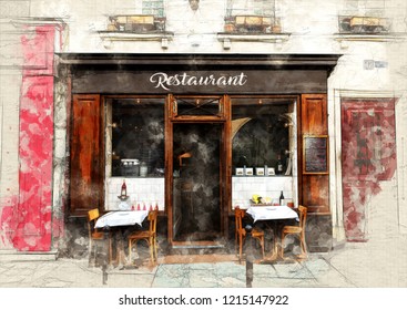 763 Paris cafe watercolor Images, Stock Photos & Vectors | Shutterstock