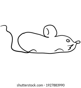 Sketch Silhouette Sketch Mouse White Background Stock Illustration ...