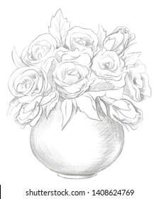 Ilustraciones Imágenes Y Vectores De Stock Sobre Roses Vase