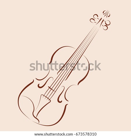 sketched violin design template label postcard stock illustration