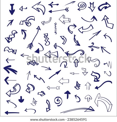Sketchy arrow set. Hand drawn collection. Vector graphic design illustration	
