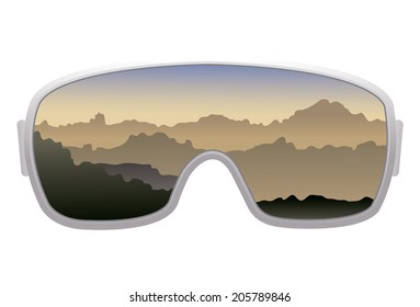 Ski Goggles Isolated On White Background 