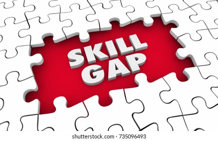 Skill Gap Knowledge Expertise Puzzle 3d Illustration