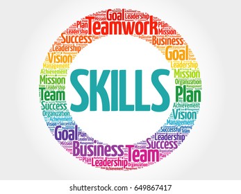 Skills Word Cloud Education Concept Stock Vector (Royalty Free ...