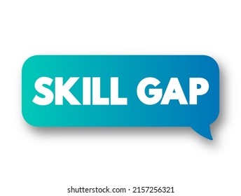 Skills Gap Is A Gap Between The Skills An Employee Has And The Skills He Or She Actually Needs To Perform A Job Well, Text Concept Message Bubble