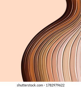 Skin tone gradient foundation stroke stripes  cosmetic concept  3d rendering