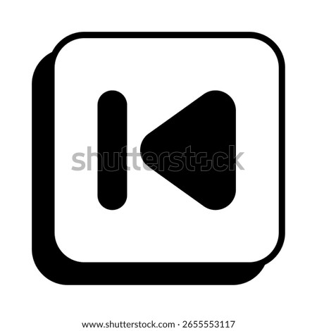 Skip Backward Icon in Solid Style