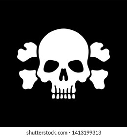 Skull Bones Skeleton Black Background Stock Illustration 1413199313 ...