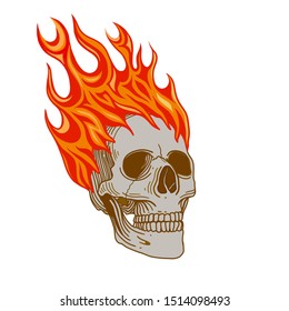 Skull Burning Red Fire Motorcycle Club Stock Illustration 1514098493 ...