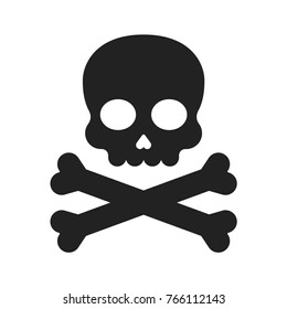 Skull Crossbones Icon On White Background Stock Vector (Royalty Free ...