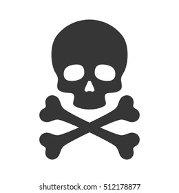 Skull And Crossbones Icon On White Background. Illustration