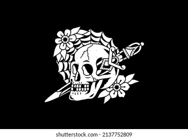 Skull Dagger Tattoo Design Idea