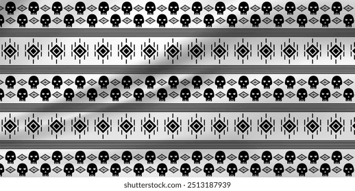 Skull geometric oriental ethnic seamless pattern Traditional design for fabric carpet clothing background - Powered by Shutterstock