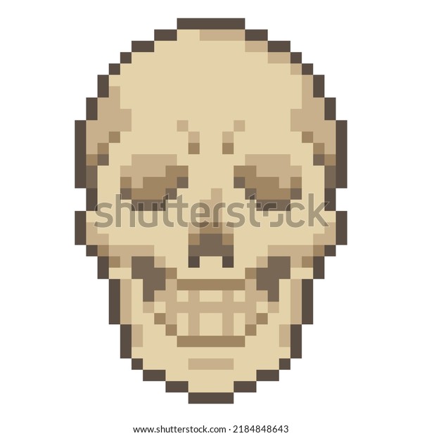 Skull Gold Pixel Art Stock Illustration 2184848643 | Shutterstock