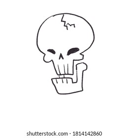 Skull Halloween scribble spooky