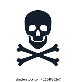 Skull Icon Illustration. Danger Scary Poison Symbol.