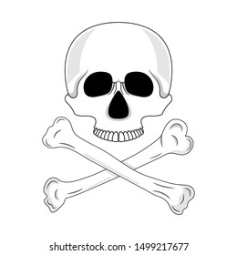 Skull Isolated On White Background Cartoon Stock Illustration ...