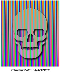 Skull Kinetic Art Colored Vibrant 