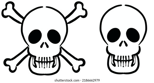 Skull Line Drawing Illustration Material