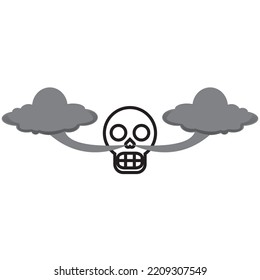 Skull Logo With Smoke Looks Simple And Clear