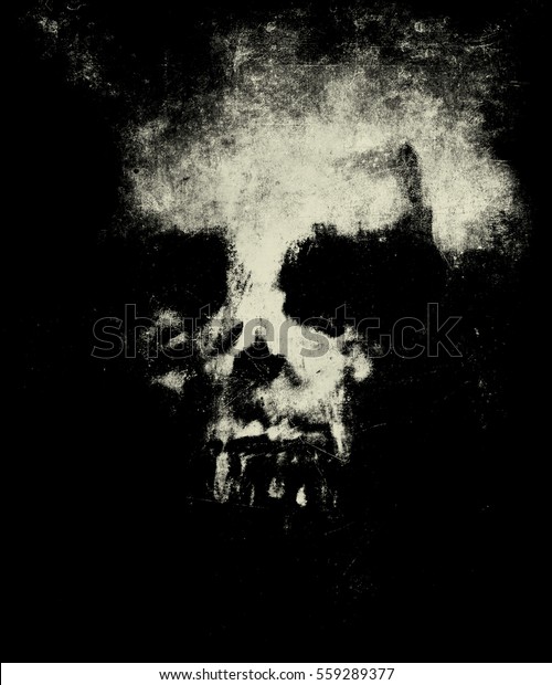 分離型黒い背景に頭蓋骨 頭蓋骨とtシャツプリントのデザイン 暗い怖い壁紙 のイラスト素材