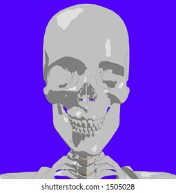 A skull in a pose.
