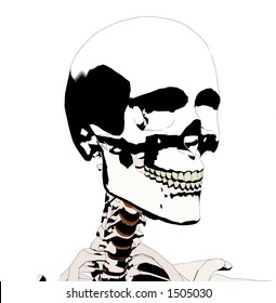 A skull in a pose.