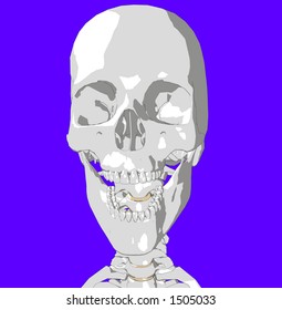 A skull in a pose.