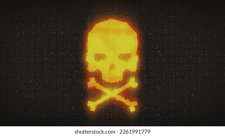 Skull shape with noise and glitching.