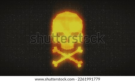 Skull shape with noise and glitching.
