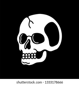 Skull Skeleton Black Background Stock Vector (Royalty Free) 1333177256 ...