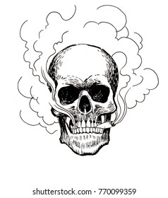 Easy Skull Drawings With Smoke - Amalina