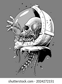 skull in space dead astronaut