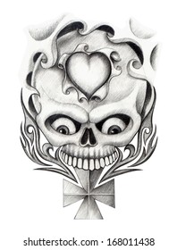 Art Skull Day Dead Hand Drawing Stock Illustration 148662632 | Shutterstock