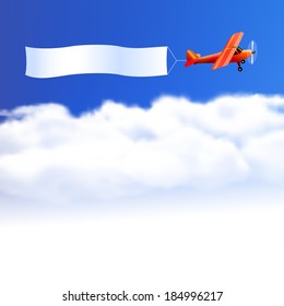 Sky Background Red Airplane Raster Version Stock Illustration 184996217 ...