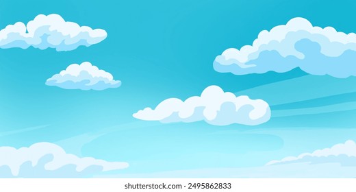 Sky Blue Background,Vector Clear Sky Cloud.Sunny day with sunlight morning in Winter,Horizon Nature Landscape daylight in afternoon Summer,Spring,illustration Banner weather season