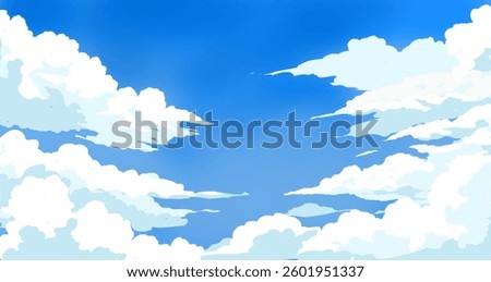Sky Blue Background,Vector Clear Sky Cloud.Sunny day with sunlight morning in Winter,Horizon Nature Landscape daylight in afternoon Summer,Spring,illustration Banner weather season