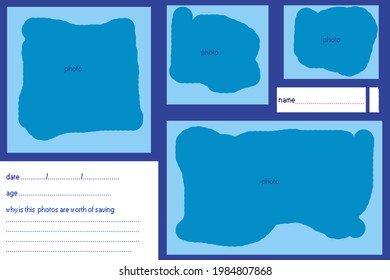 Sky Blue Photo Frame Multiple Photo Insert