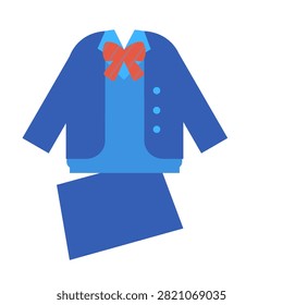 A sky blue School uniform with thicker blue jacket 