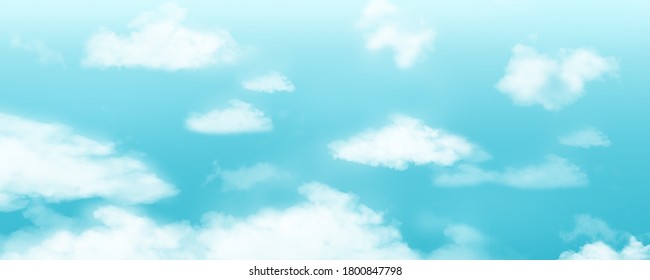 Sky And Clouds Digital Painting, Pastel Color Background