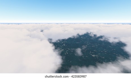 Sky and Clouds ilustration 3D rendering 