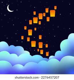 Sky lanterns, Flying Lanterns. Floating lanterns Festival. Sky Lanterns Glow In The Darkness Twinkle and Sparkle As They Float To The Stars.	
 - Powered by Shutterstock