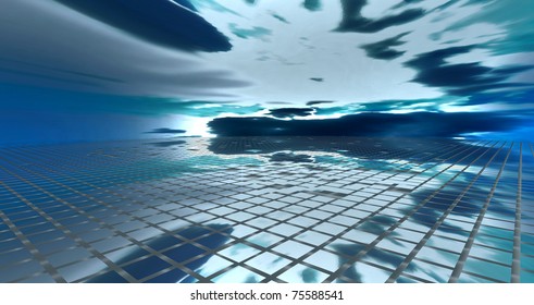 Sky reflection on rectangles