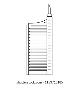 Sky Scraper Icon. Outline Illustration Of Sky Scraper Icon For Web Design Isolated On White Background