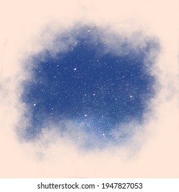 sky with starry clouds
Art