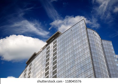 Skyscraper on Blue Sky Background