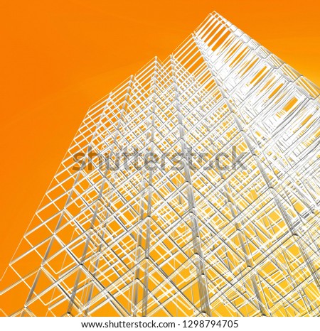 Skyscrapers landscape. 3d render