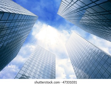 Skyscrapers on a cloudy sky background - Shutterstock ID 47331031