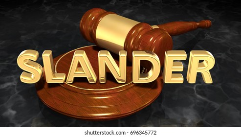 Slander Legal Gavel Concept 3D Illustration